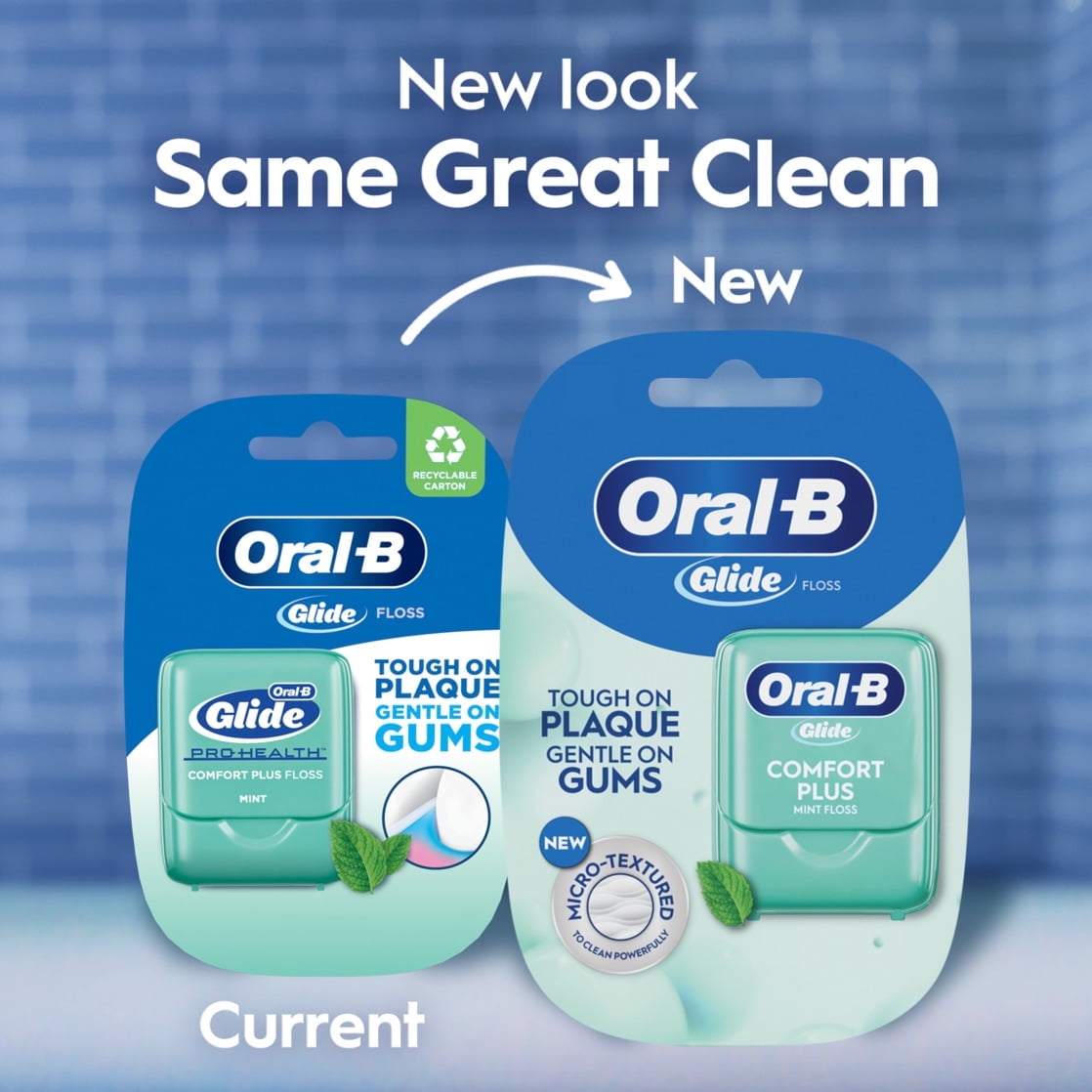 2 Pk Oral-B Glide comfort plus Comfort Plus Dental Floss, Mint, 43.7 yd (40 m) Ea