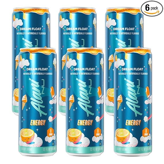 Alani Nu Sugar Free Energy Drink, Dream Float, 12 fl oz Can (6 Pack)