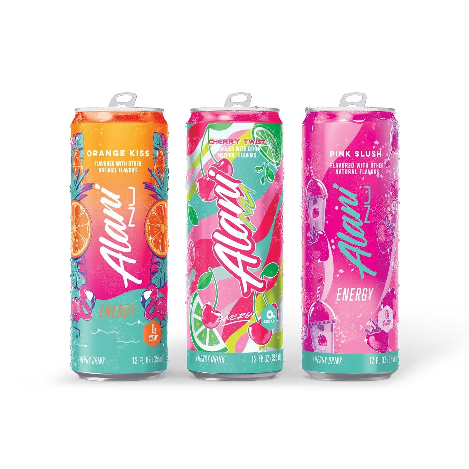 Alani Nu Energy Drink 12 oz (3‑Pack) – Cherry Twist, Pink Slush &amp; Orange Kiss