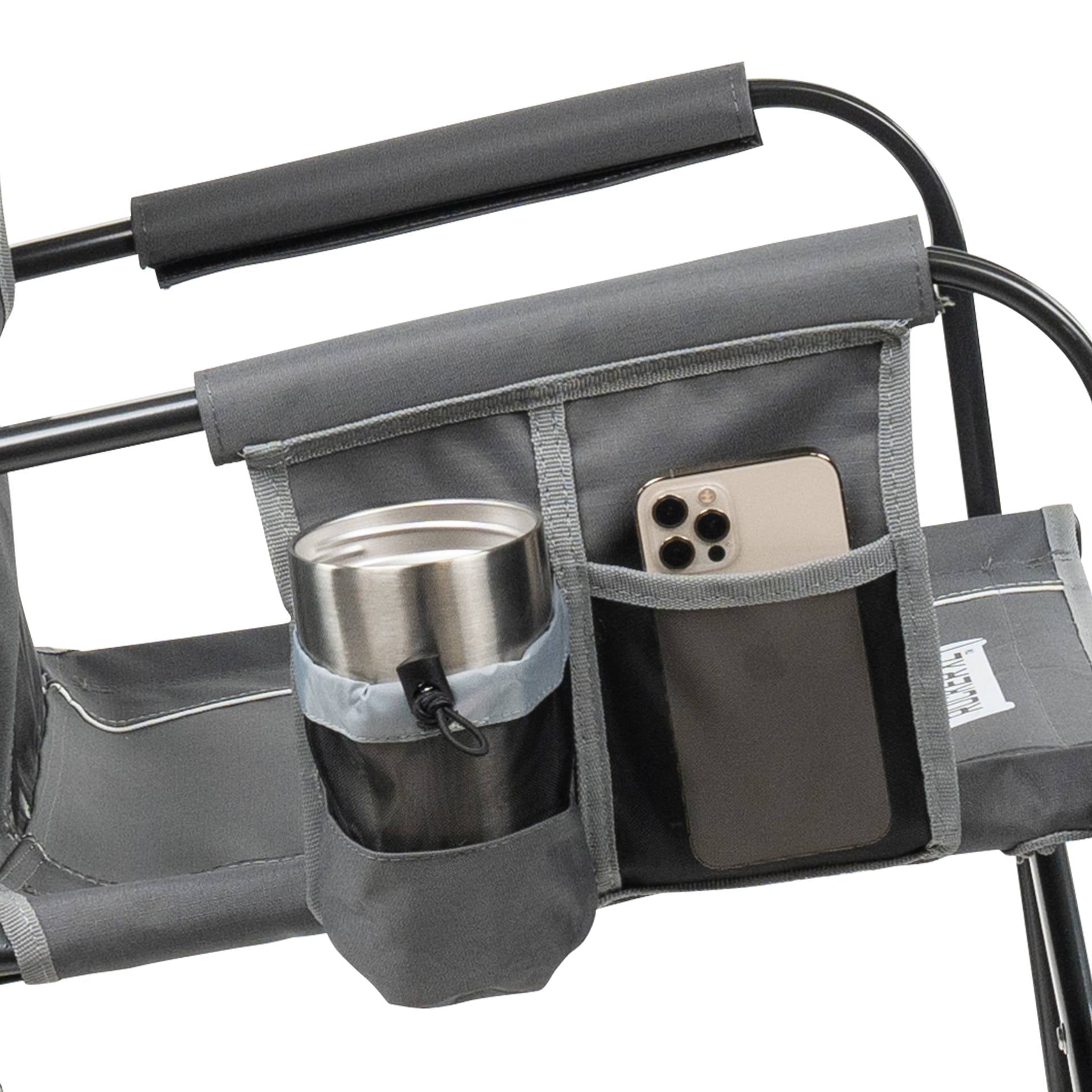 (2 pack) GCI Outdoor Freestyle Rocker XL Oversized Foldable Rocking Camp Chair, Pewter