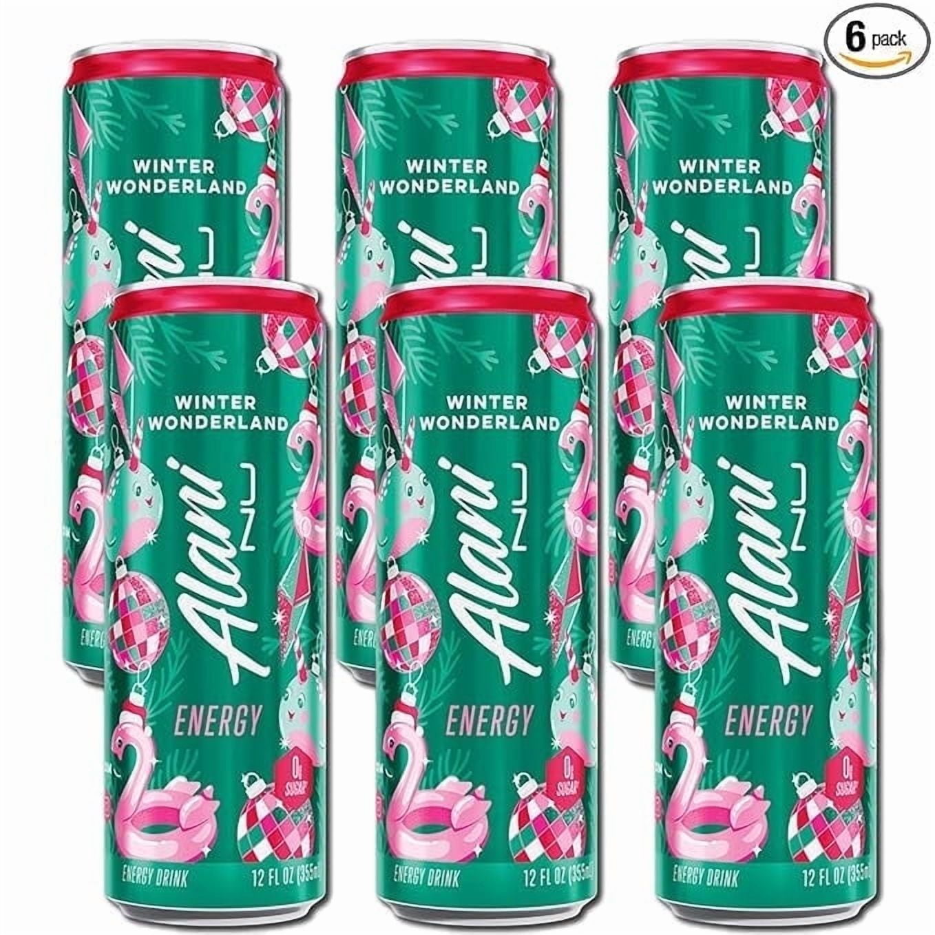 Alani Energy Drink Winter Wonderland Sugar Free, Low Calorie, 12 Fl oz 6ct