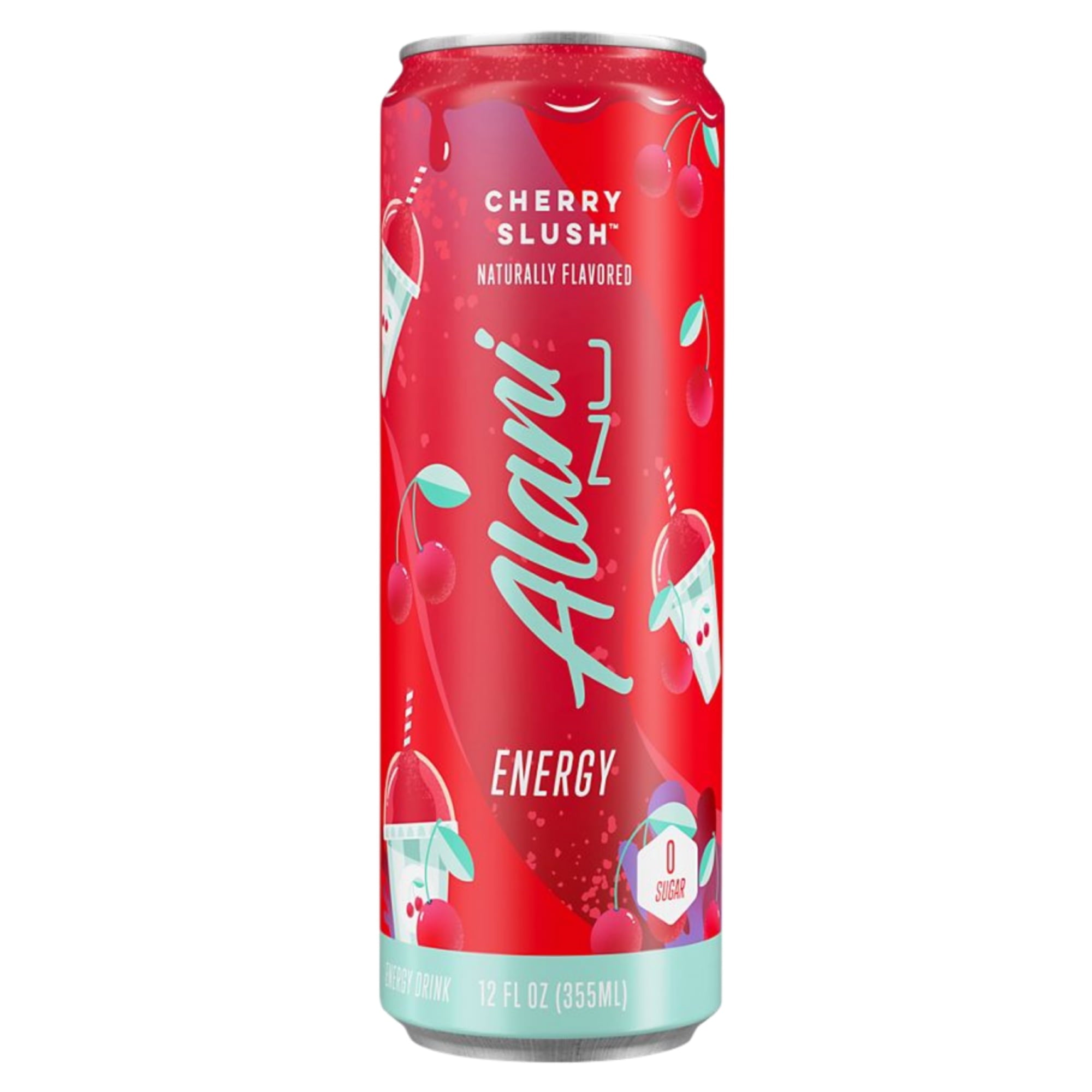 New Alani Energy Drink, Cherry Slush Flavor, Sugar-Free, 12 fl oz Low-Calorie Energy Boost (Pack of 6)