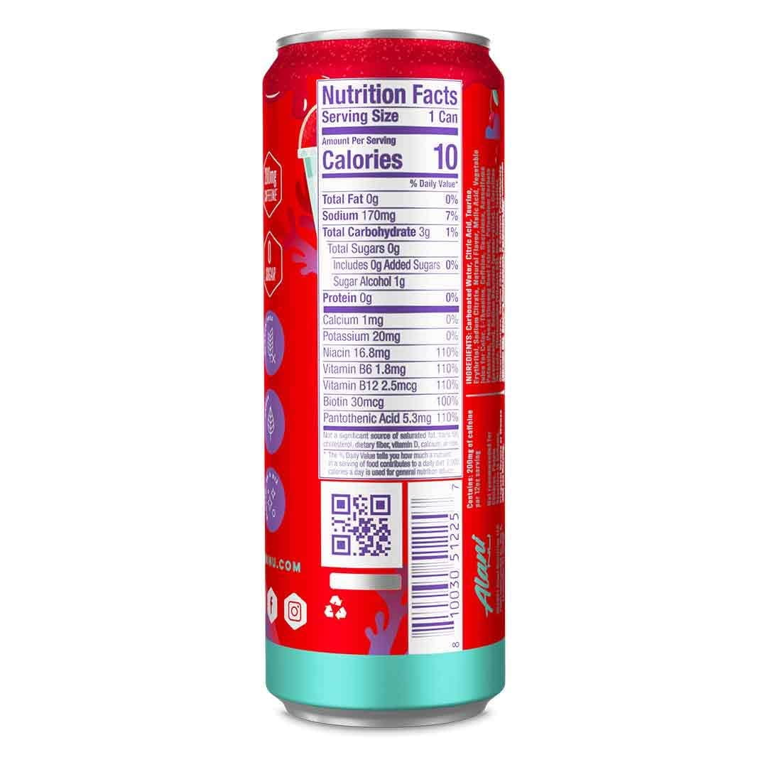 New Alani Energy Drink, Cherry Slush Flavor, Sugar-Free, 12 fl oz Low-Calorie Energy Boost (Pack of 6)