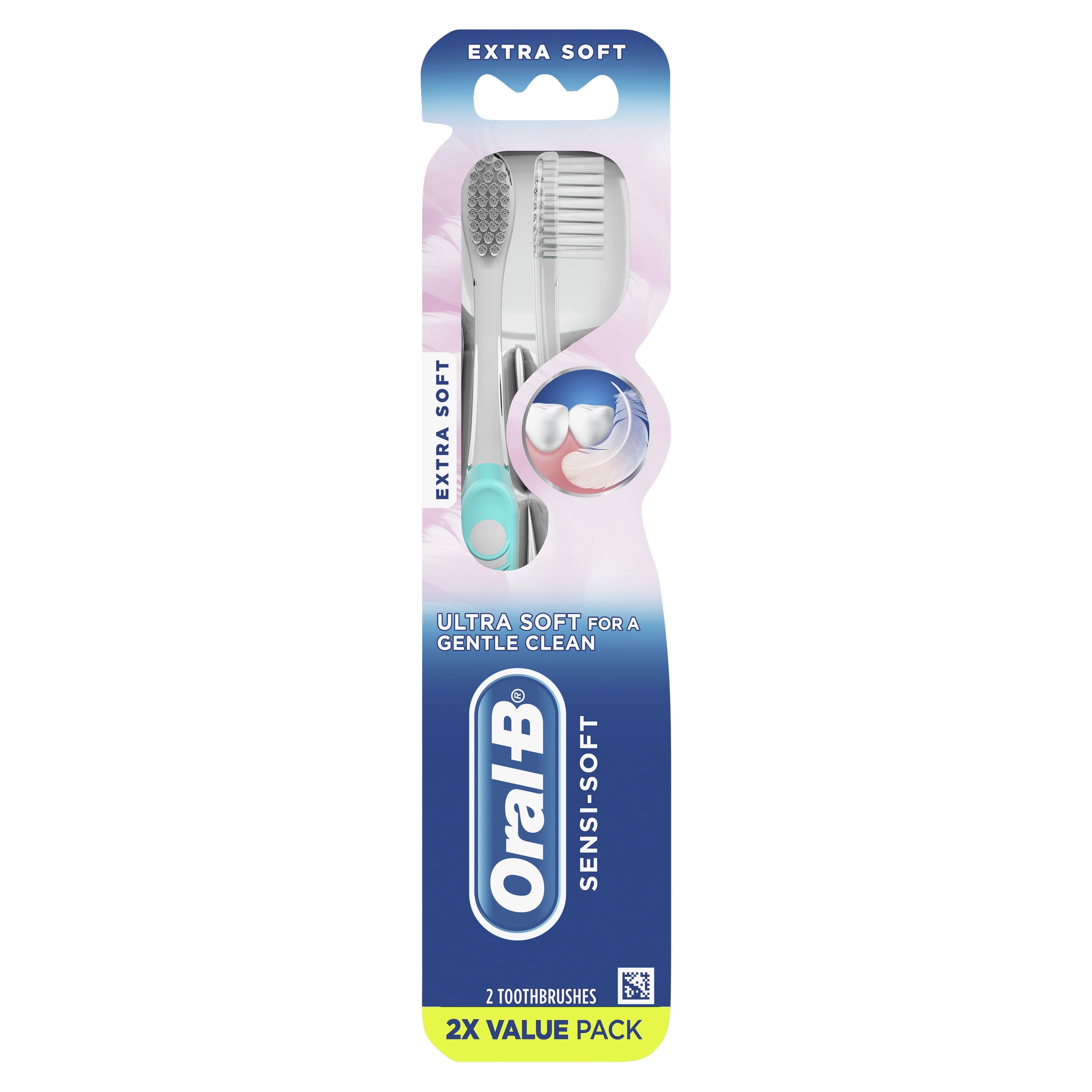 Oral-B Sensi-Soft Toothbrushes, Ultra Soft, 2 Count