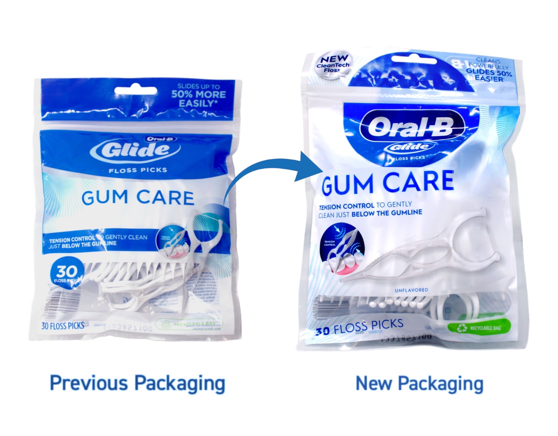 Oral-B Glide Pro-Health Advanced Dental Floss Picks, 30 Count, - 6 Pack