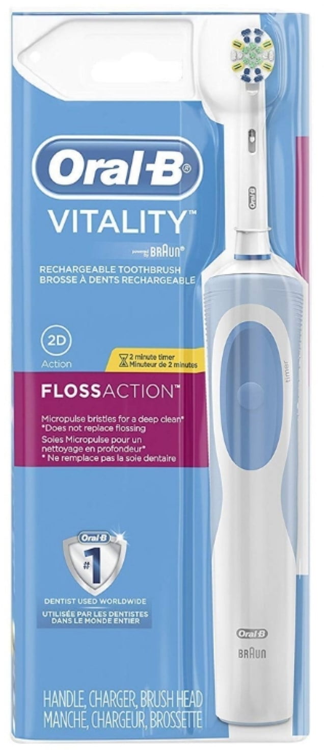 4 Pack - Oral-B Vitality FlossAction Rechargeable Battery Electric Toothbrush with Automatic Timer 1 ea