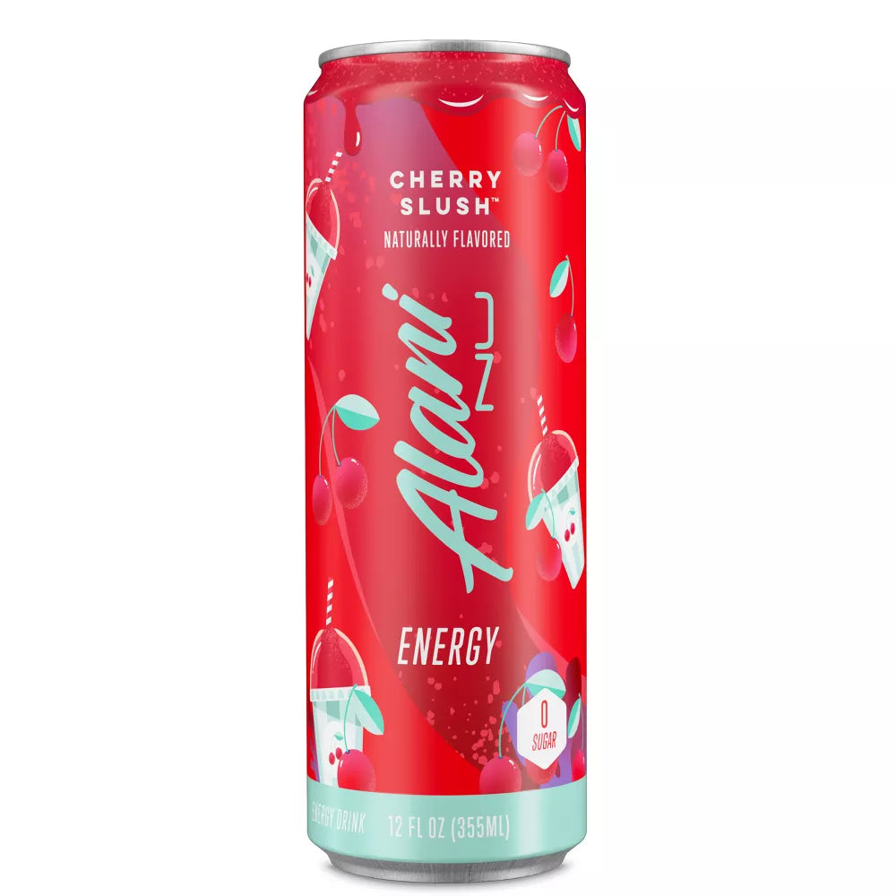 Alani Nu Cherry Slush Energy Drink, 12 fl oz Cans, Pack of 6