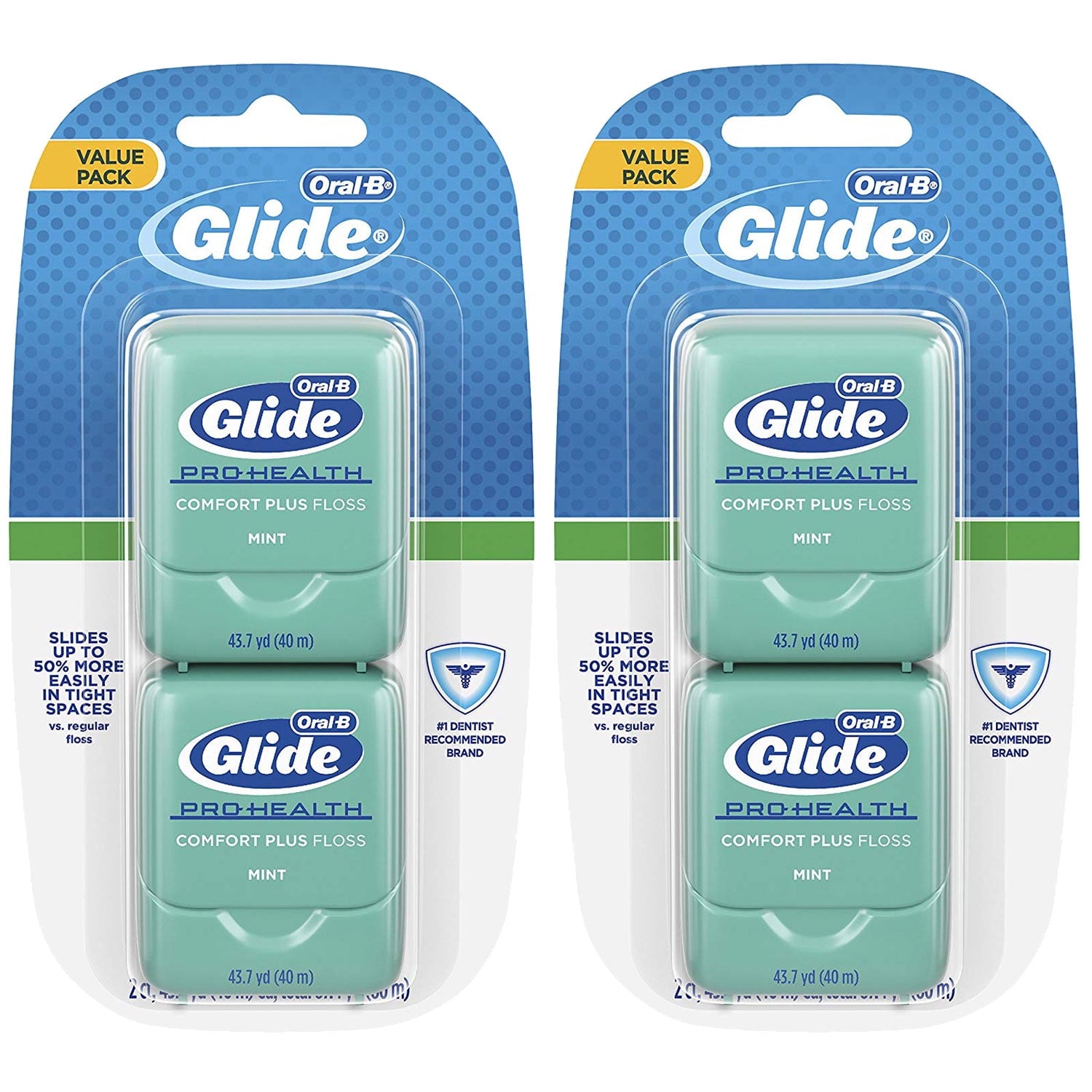 Oral-B Glide Pro-Health Comfort Plus Floss, Mint, 2 Ct (2 Pack) (Bundle)