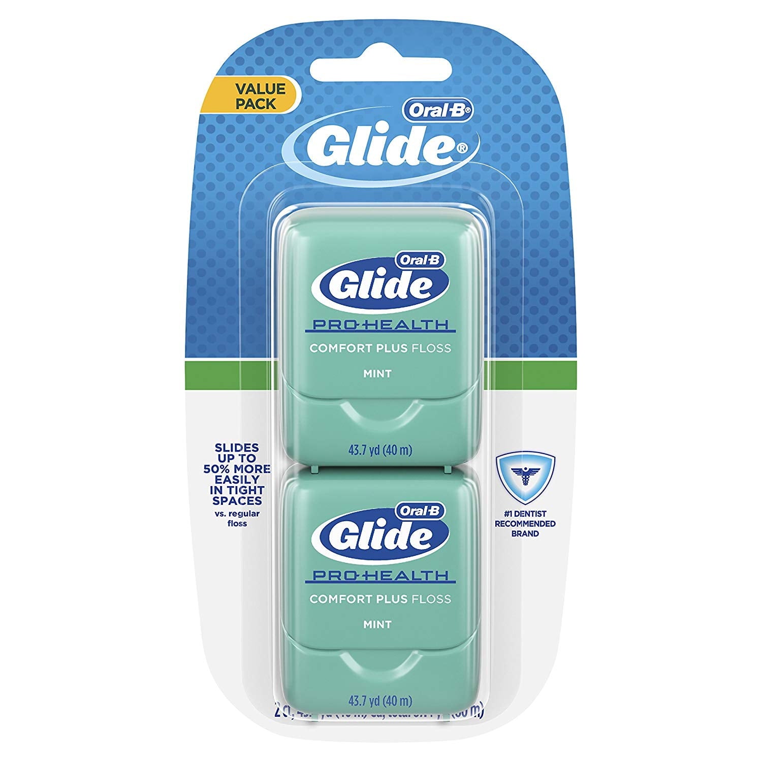 Oral-B Glide Pro-Health Comfort Plus Floss, Mint, 2 Ct (2 Pack) (Bundle)