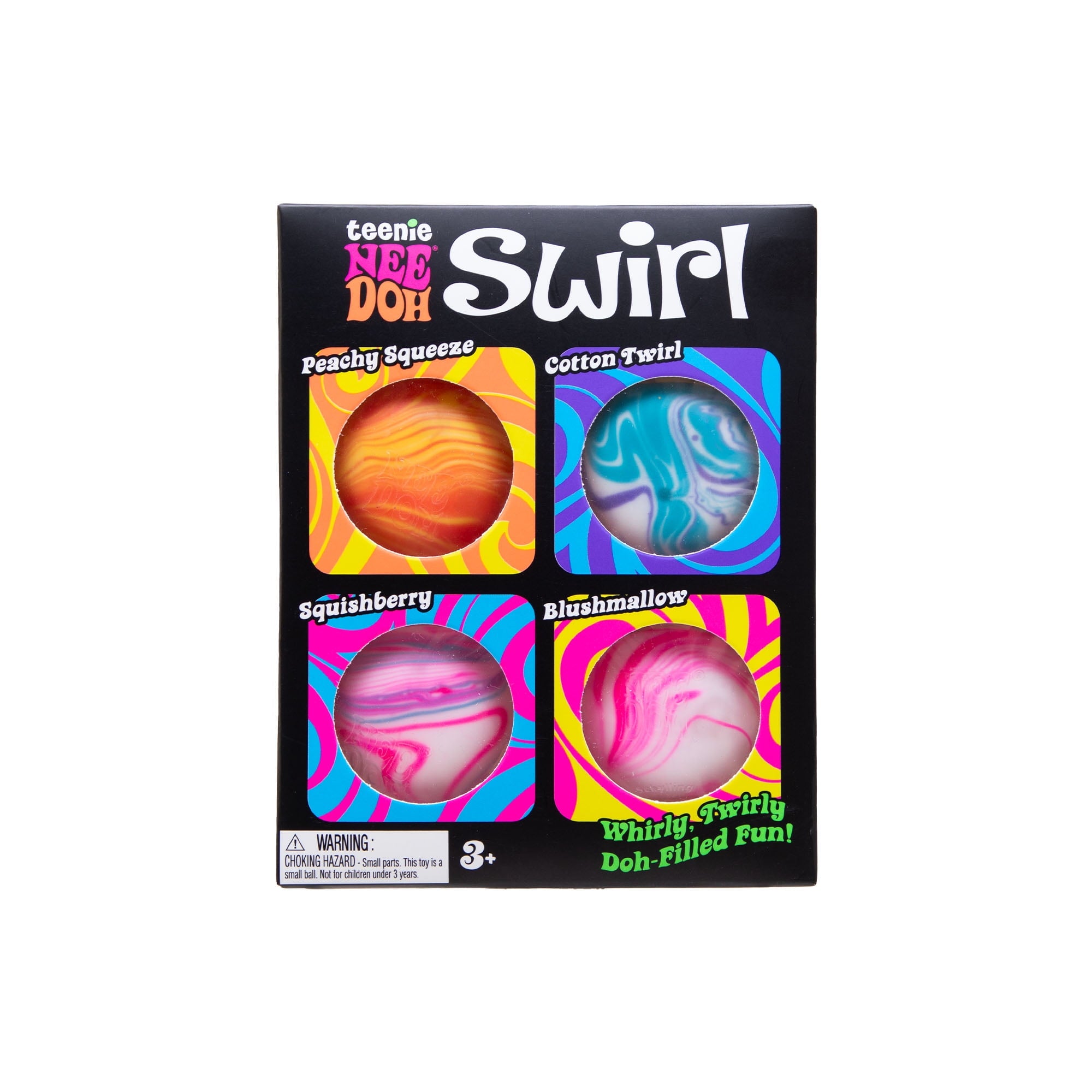 NeeDoh Teenie Swirl, Satisfying Sensory Toy, (4 Pack Colors May Vary), Children Ages 3+