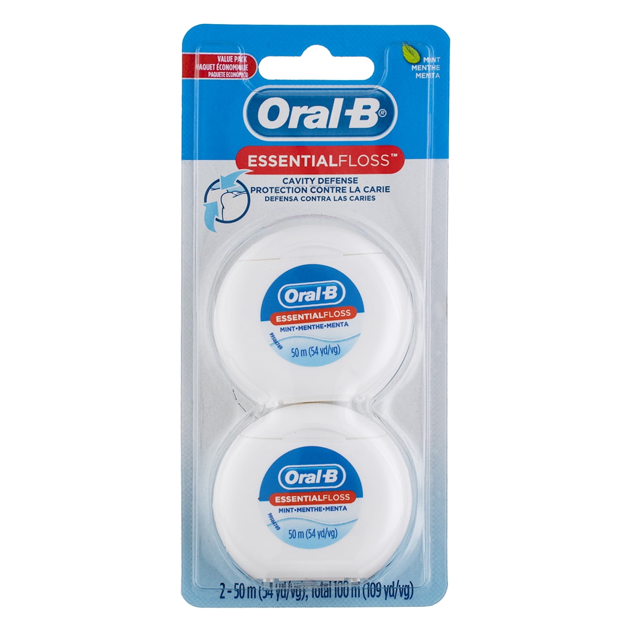 Essential Oral-B EssentialFloss Cavity Defense Dental Floss, 50 M, Pack of 2