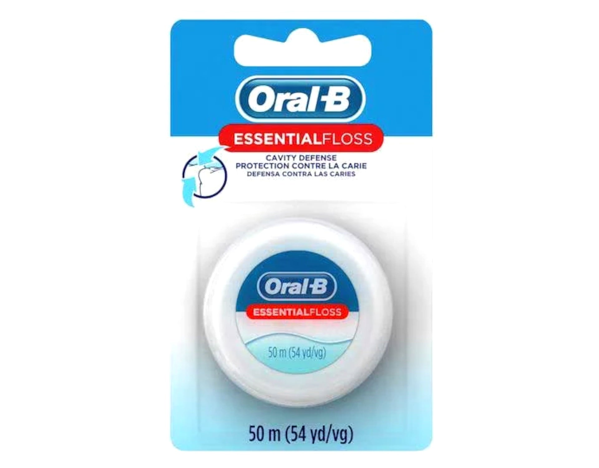 Oral-B Essential Floss Unflavored Waxed 54 Yards (50m) - Pack of 4