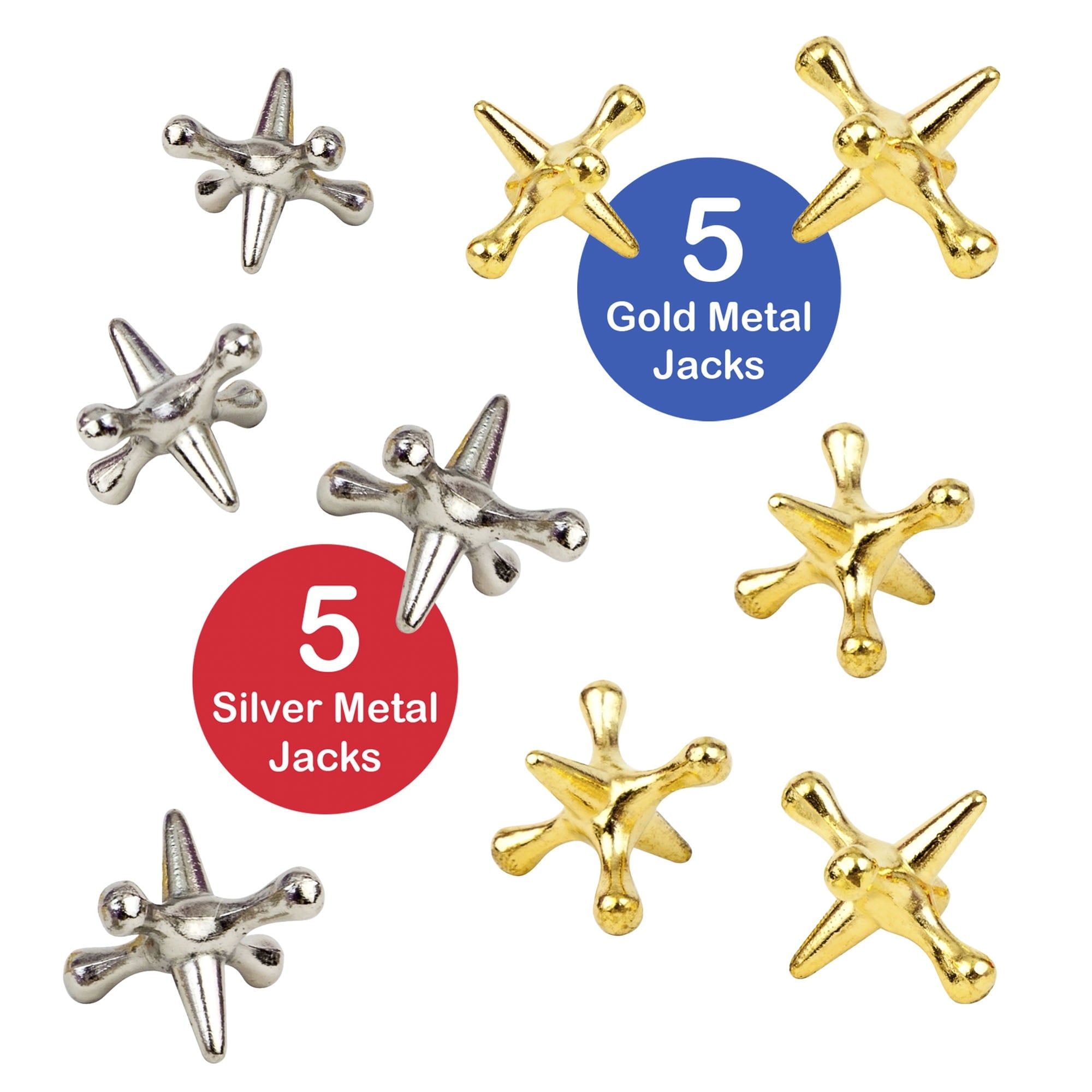 Schylling Old Fashioned Metal Jacks &amp; Rubber Ball Game, Novelty &amp; Gag Toys for Children Ages 6+