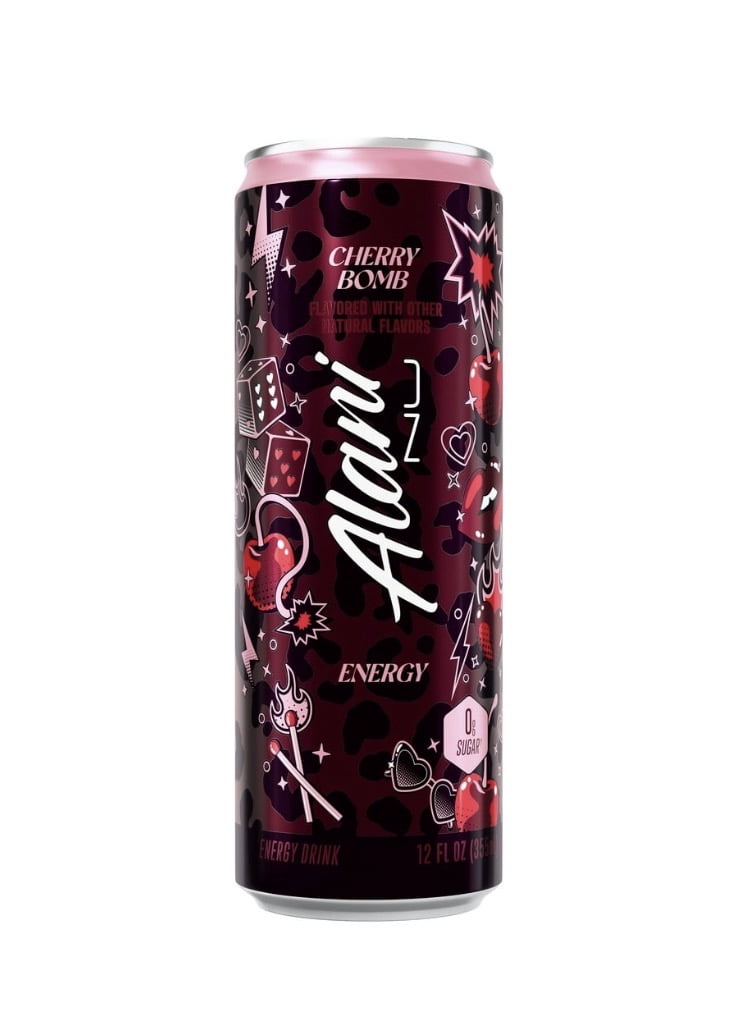 Alani Energy Drink Variety Pack Cotton Candy Cherry Bomb Strawberry Sunrise Flavors 12 Count