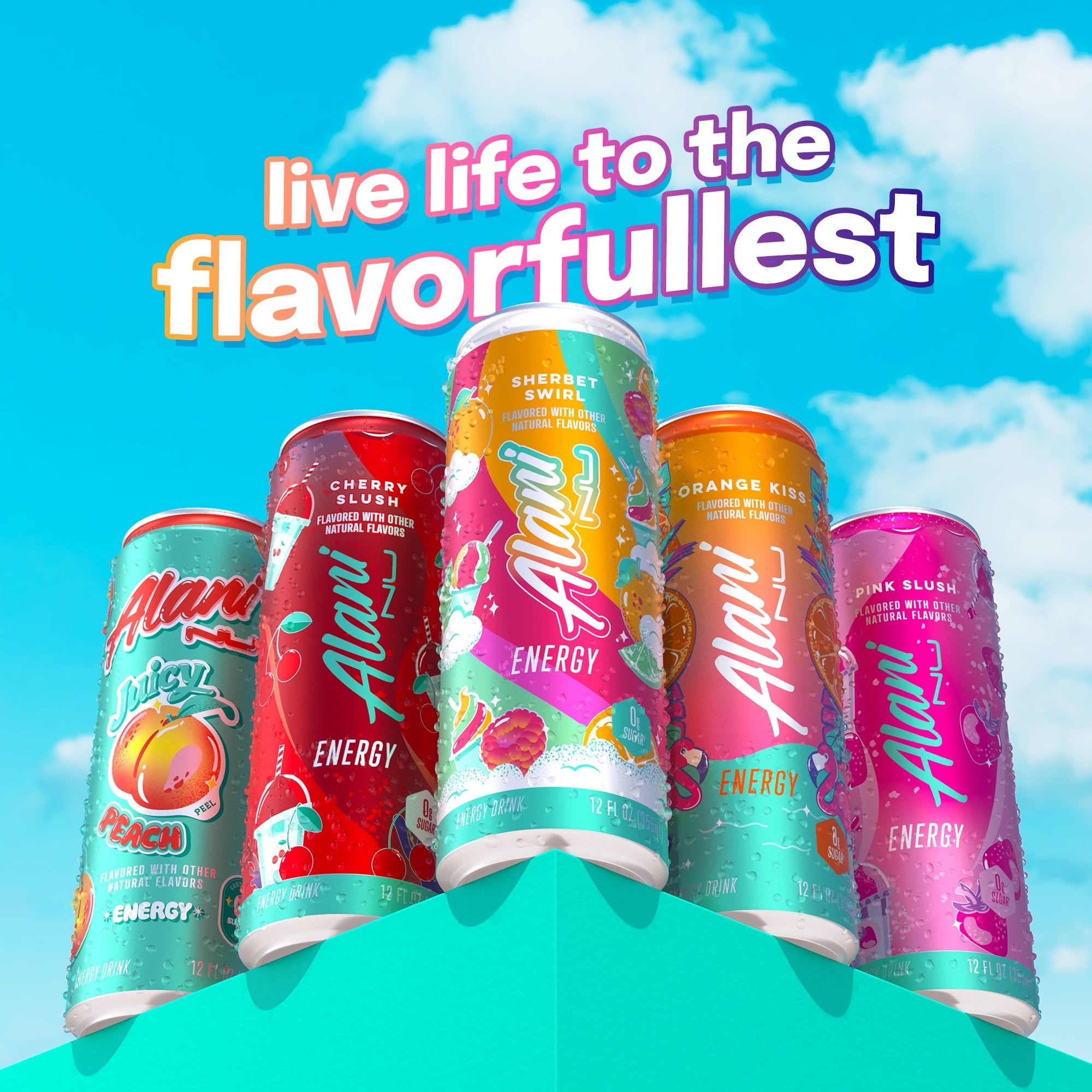 Alani Nu Energy Drink Sherbet Swirl 12oz Pack 4 cans