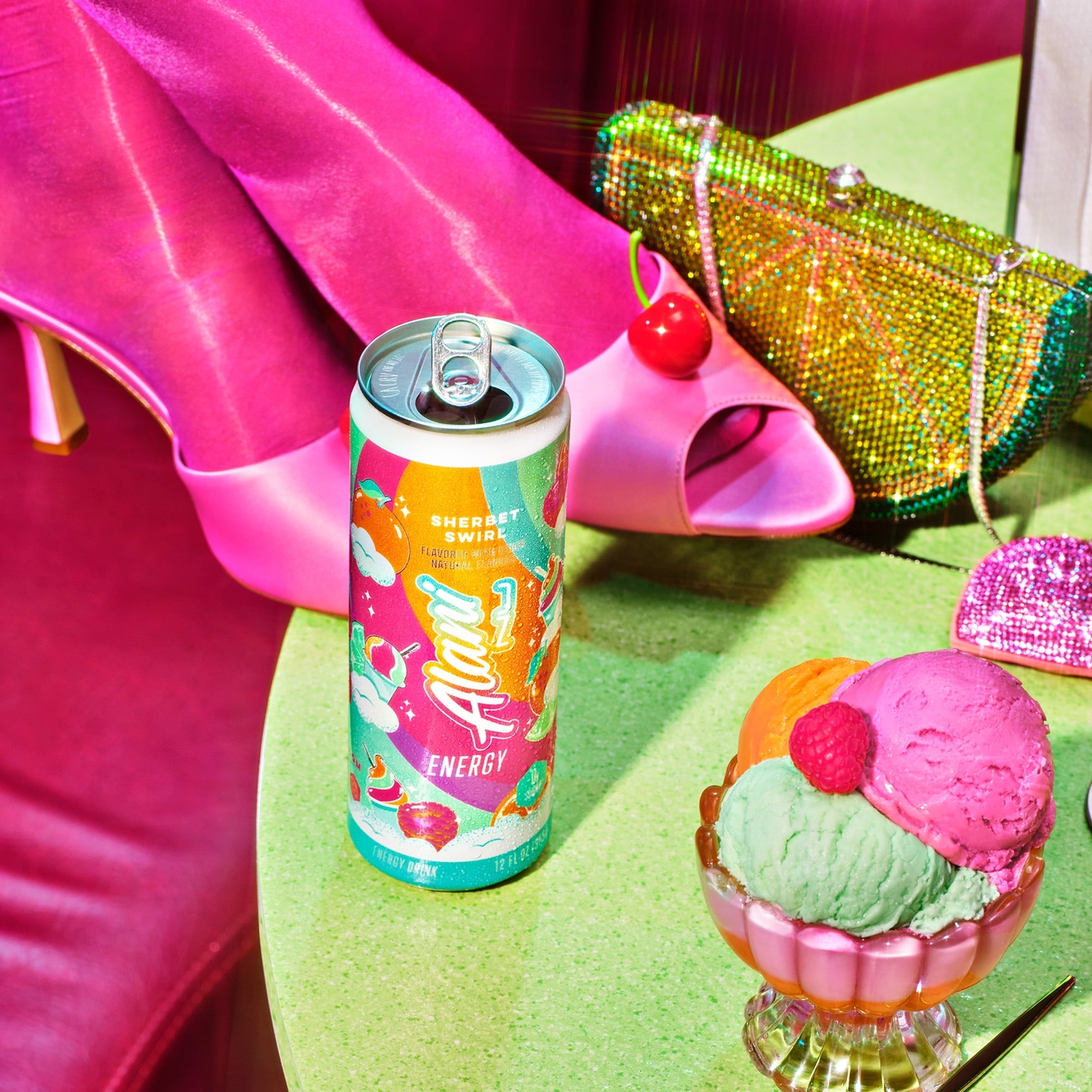 Alani Nu Energy Drink Sherbet Swirl 12oz Pack 4 cans