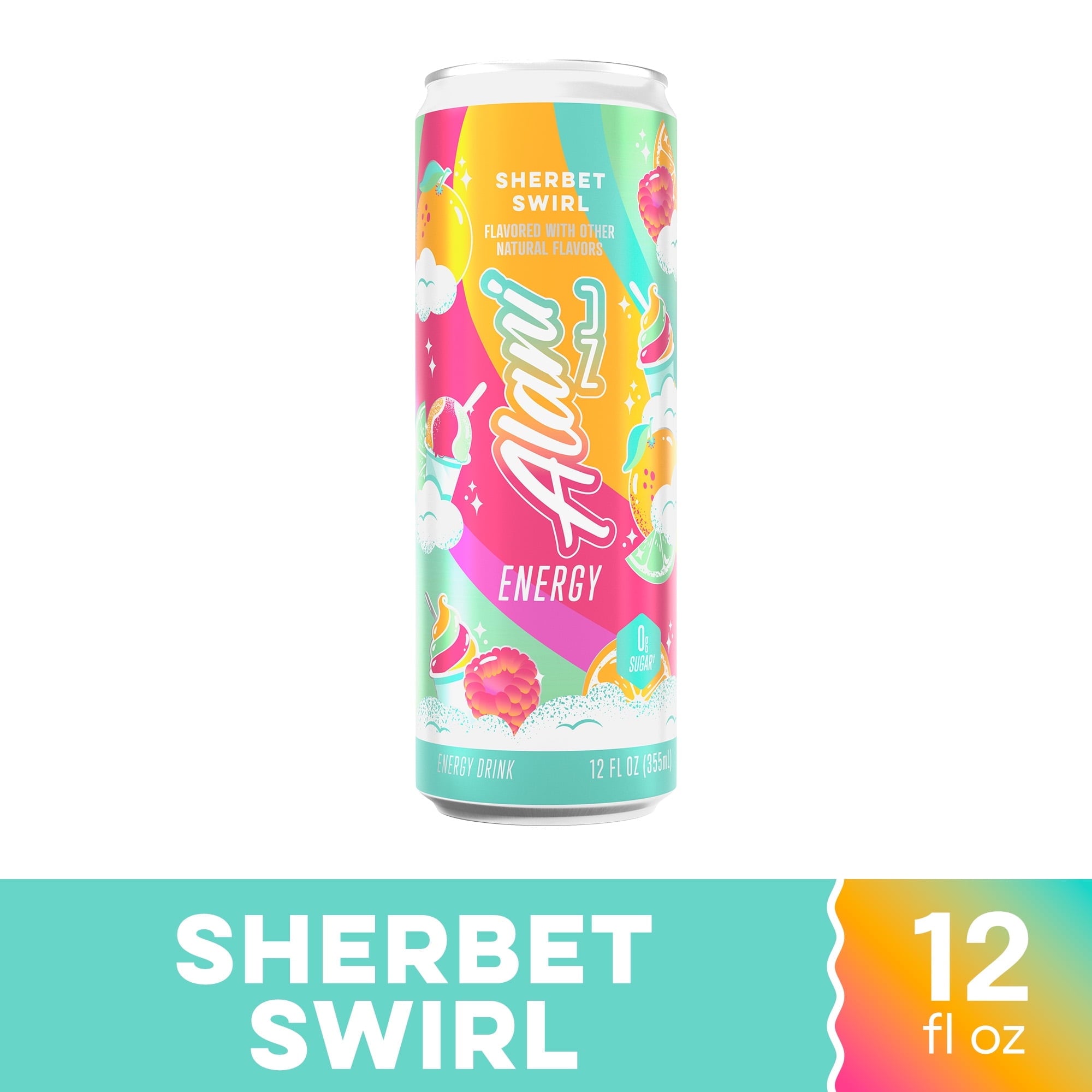 Alani Nu Energy Drink Sherbet Swirl 12oz Pack 4 cans