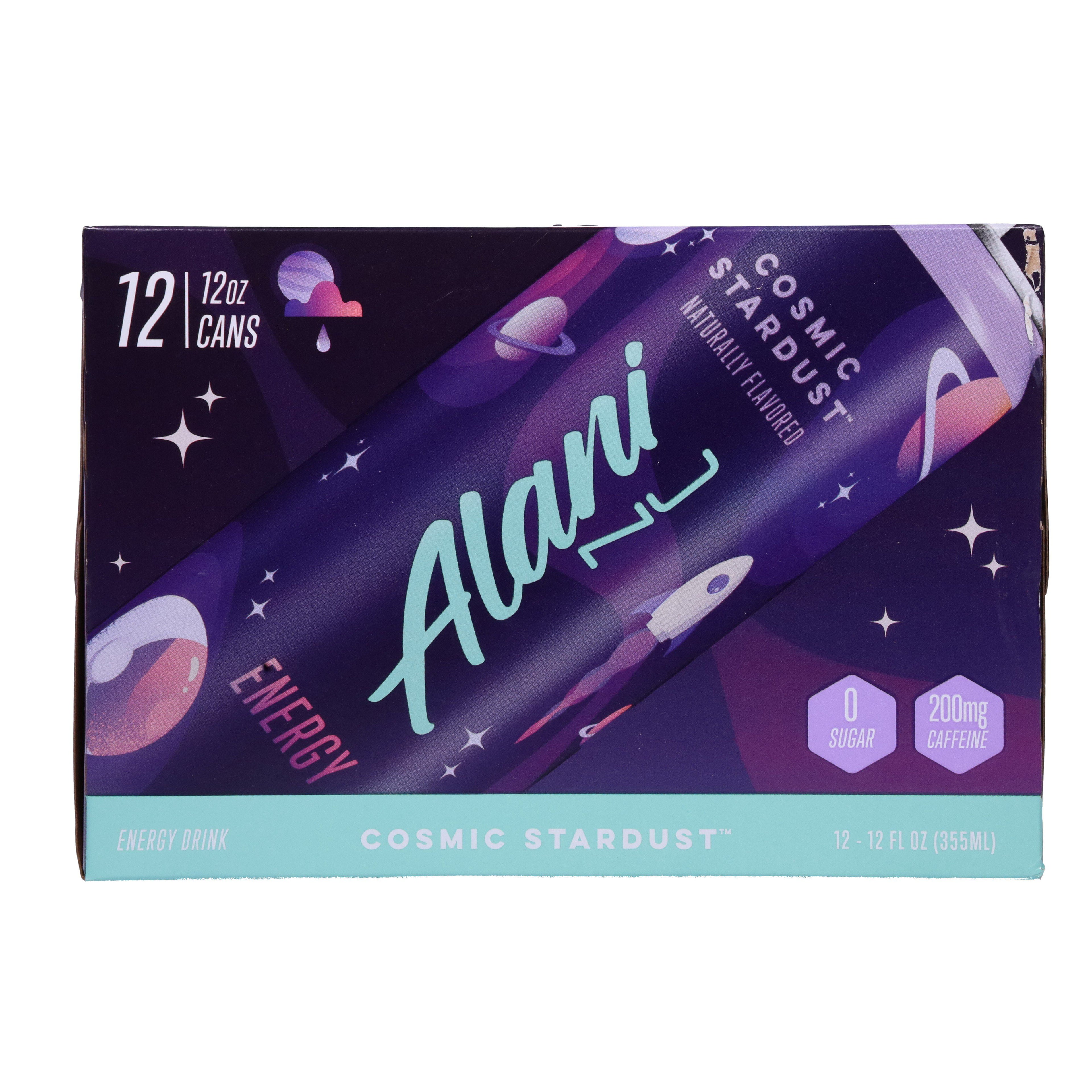 2 Pack - Alani Nu Zero Sugar Cosmic Stardust Energy Drink 12 oz Cans - 12 pk Packaging may vary