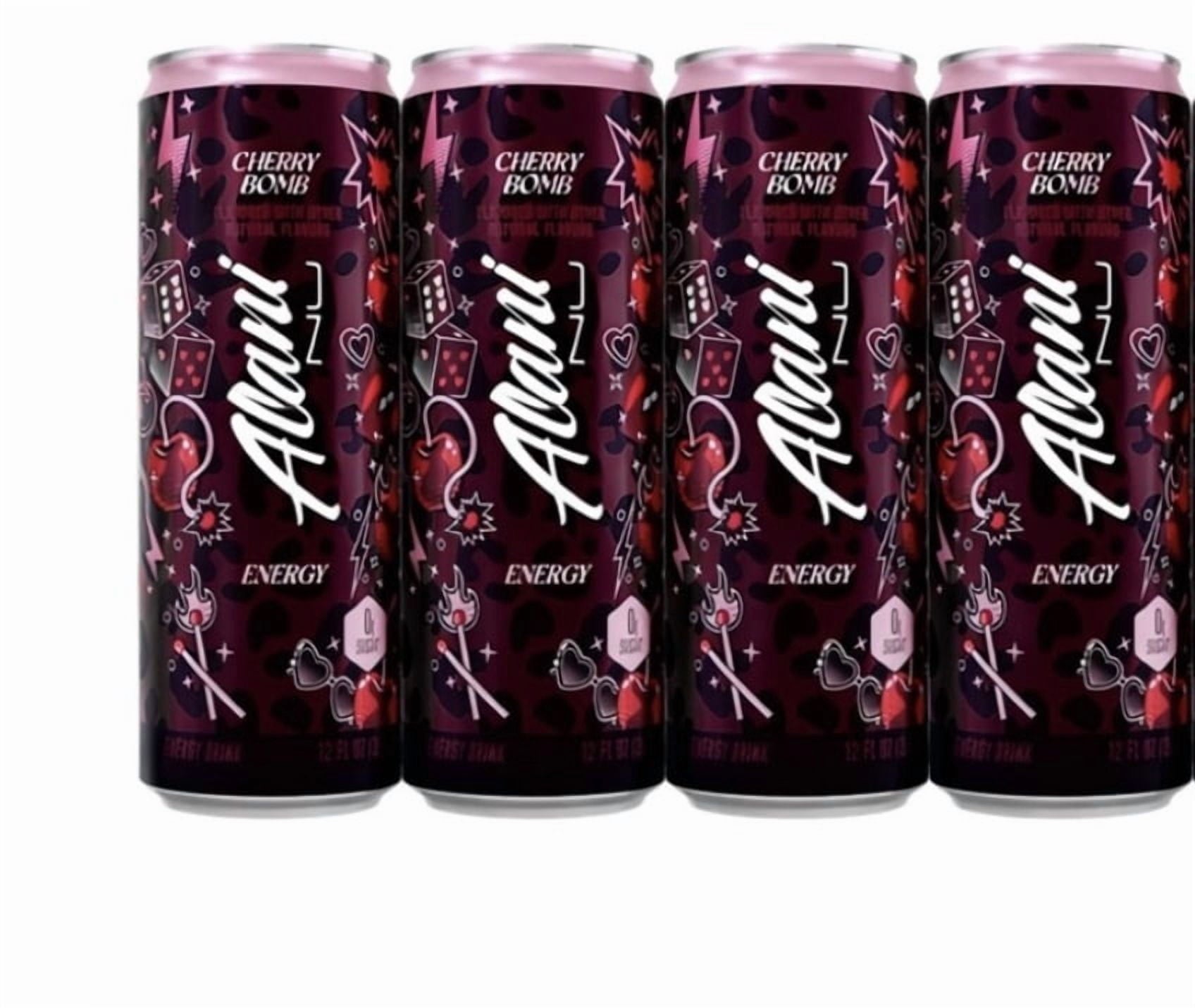 ALANI NU CHERRY BOMB, ENERGY DRINK, SUGAR FREE, LOW CALORIE, 12 fl oz. CANS, 4 pack