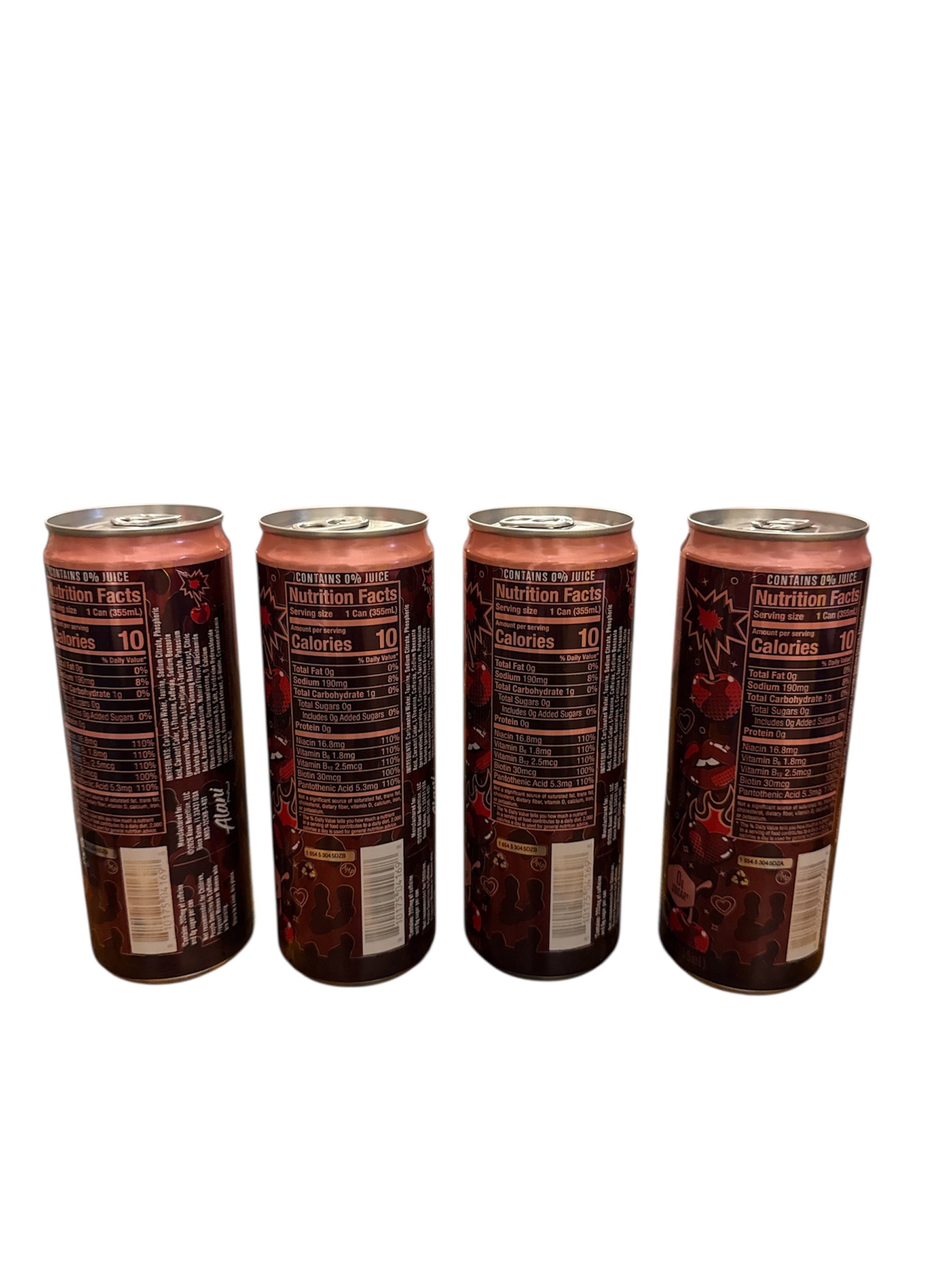 ALANI NU CHERRY BOMB, ENERGY DRINK, SUGAR FREE, LOW CALORIE, 12 fl oz. CANS, 4 pack