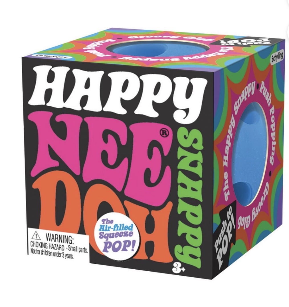 NeeDoh The Groovy Glob Happy Snappy Stress Ball Reliever, (1 color chosen at random)