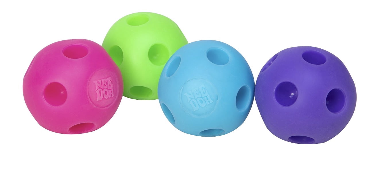NeeDoh The Groovy Glob Happy Snappy Stress Ball Reliever, (1 color chosen at random)