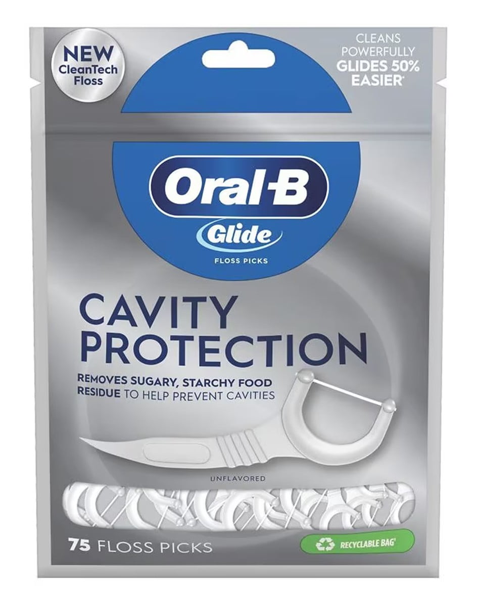 Oral-B Glide Floss Picks Cavity Protection 75 Count (Pack of 3)