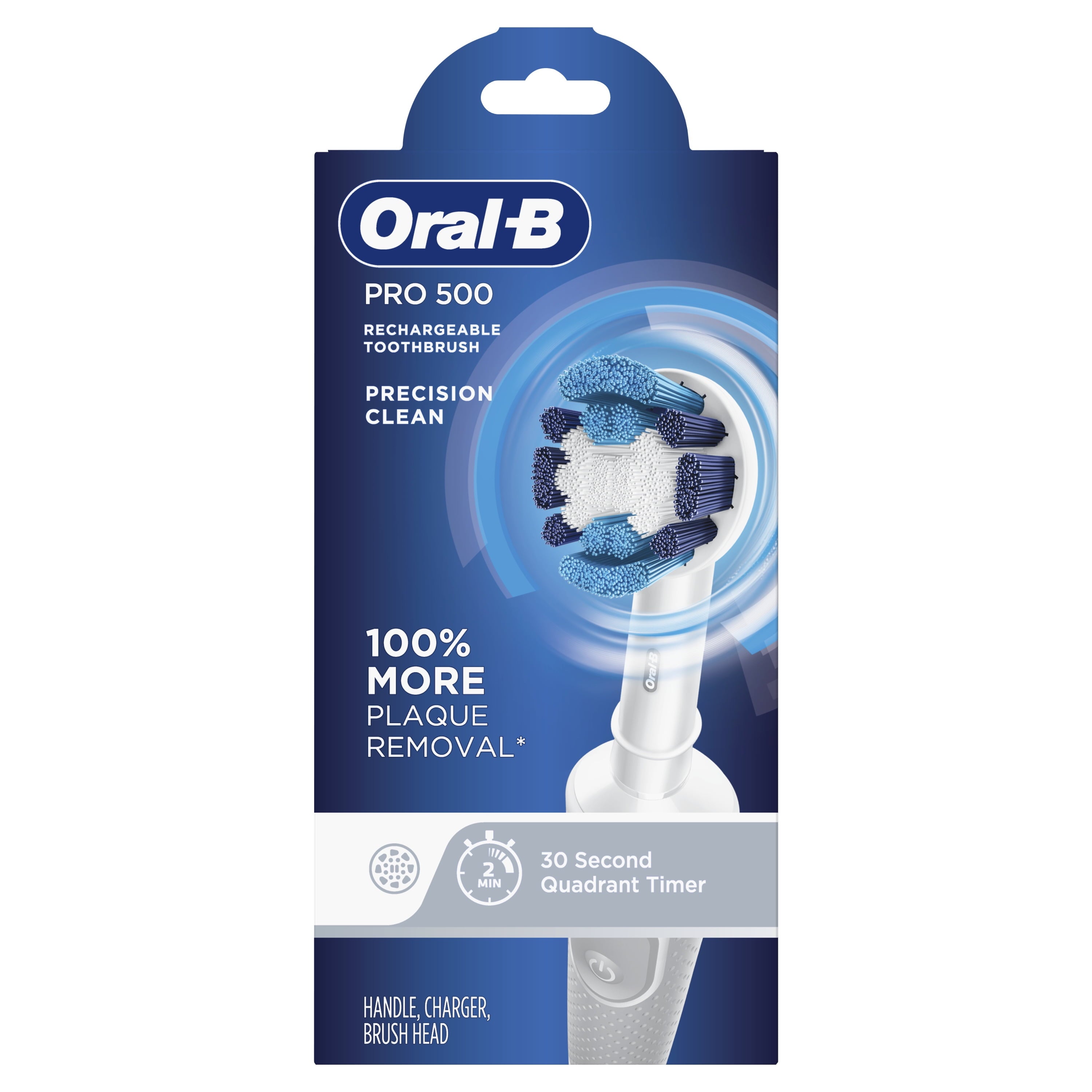Oral-B Pro 500 Precision Clean Electric Rechargeable Toothbrush, 1 Ct, White