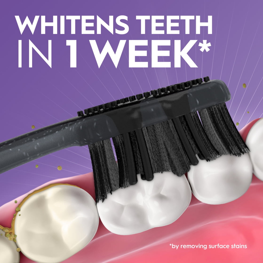 Oral-B Advanced Whitening Charcoal Toothbrushes, Soft, 2 Count