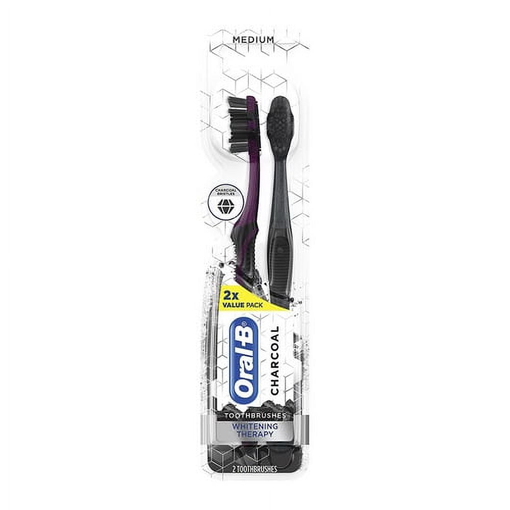 Oral B Charcoal Whitening Therapy Toothbrush, Medium, 2 Ea, 2 Pack