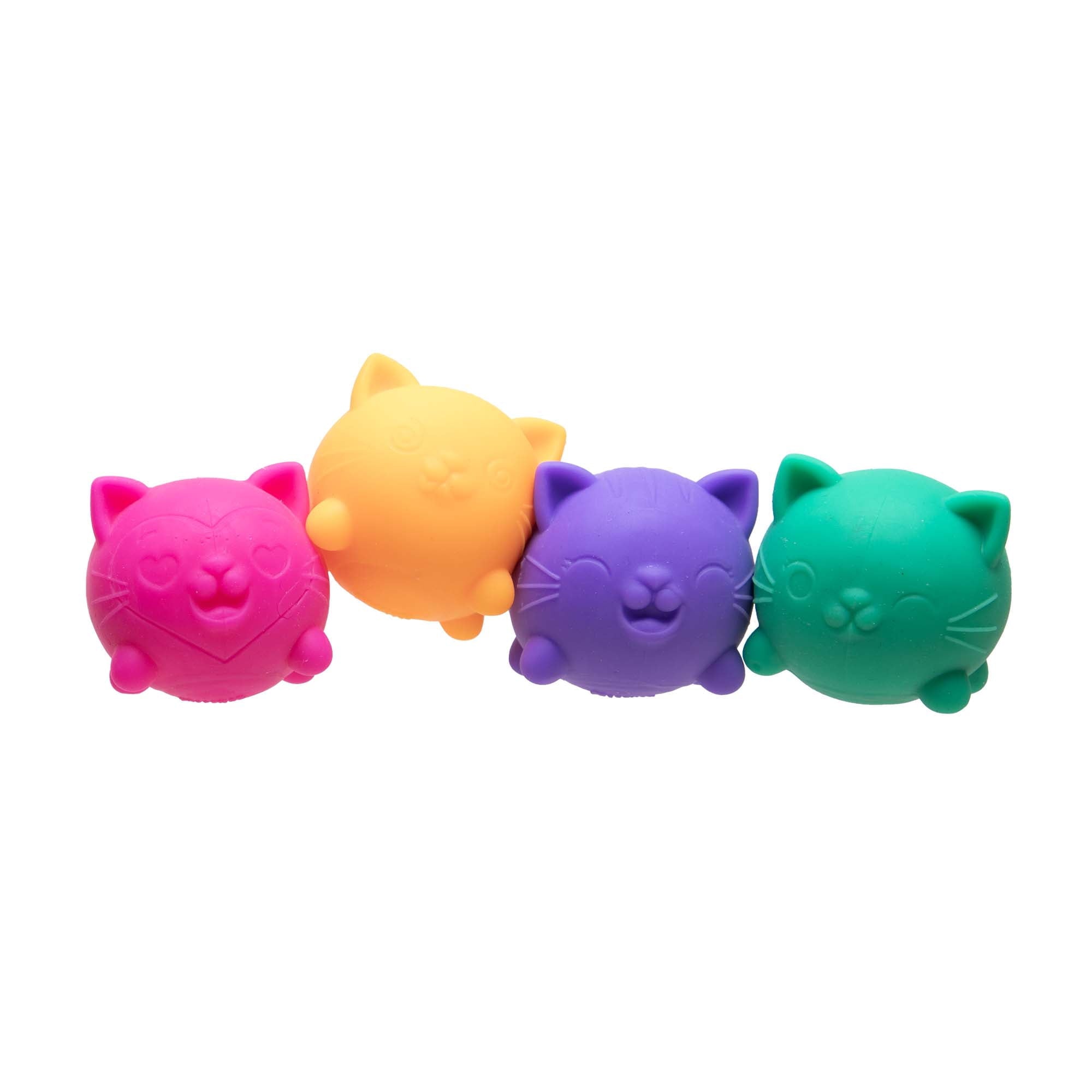 NeeDoh Teenie Cool Kitten, Satisfying Shaped Sensory Toys, 4 pack Multiple Colors, Children Ages 3+