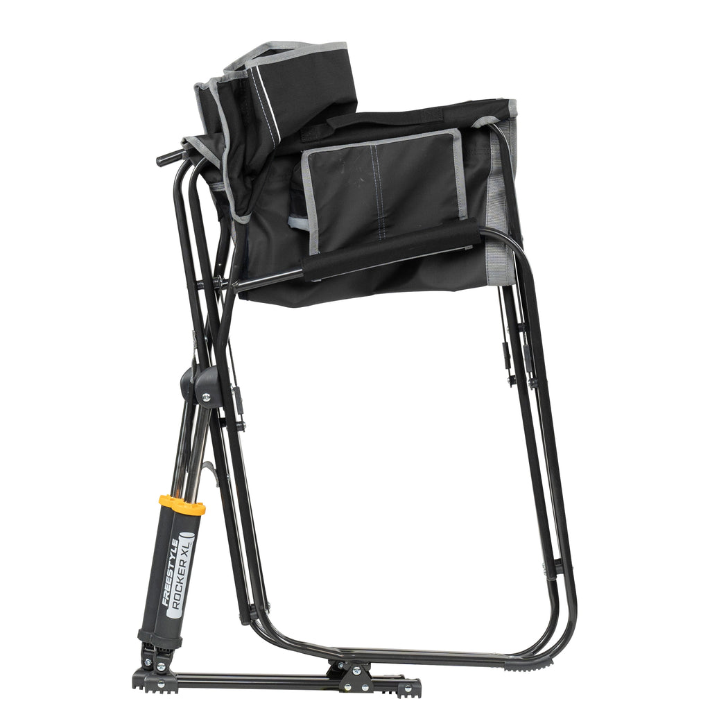 (2 pack) GCI Outdoor Freestyle Rocker XL Oversized Foldable Rocking Chair, Black