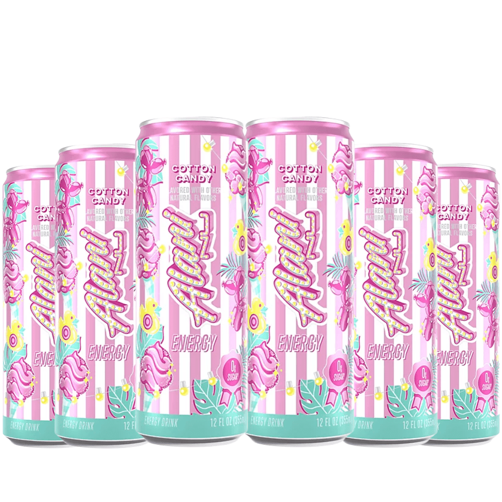 Alani Nu Cotton Candy Slush Energy Drink, 12 fl oz Cans, Pack of 6