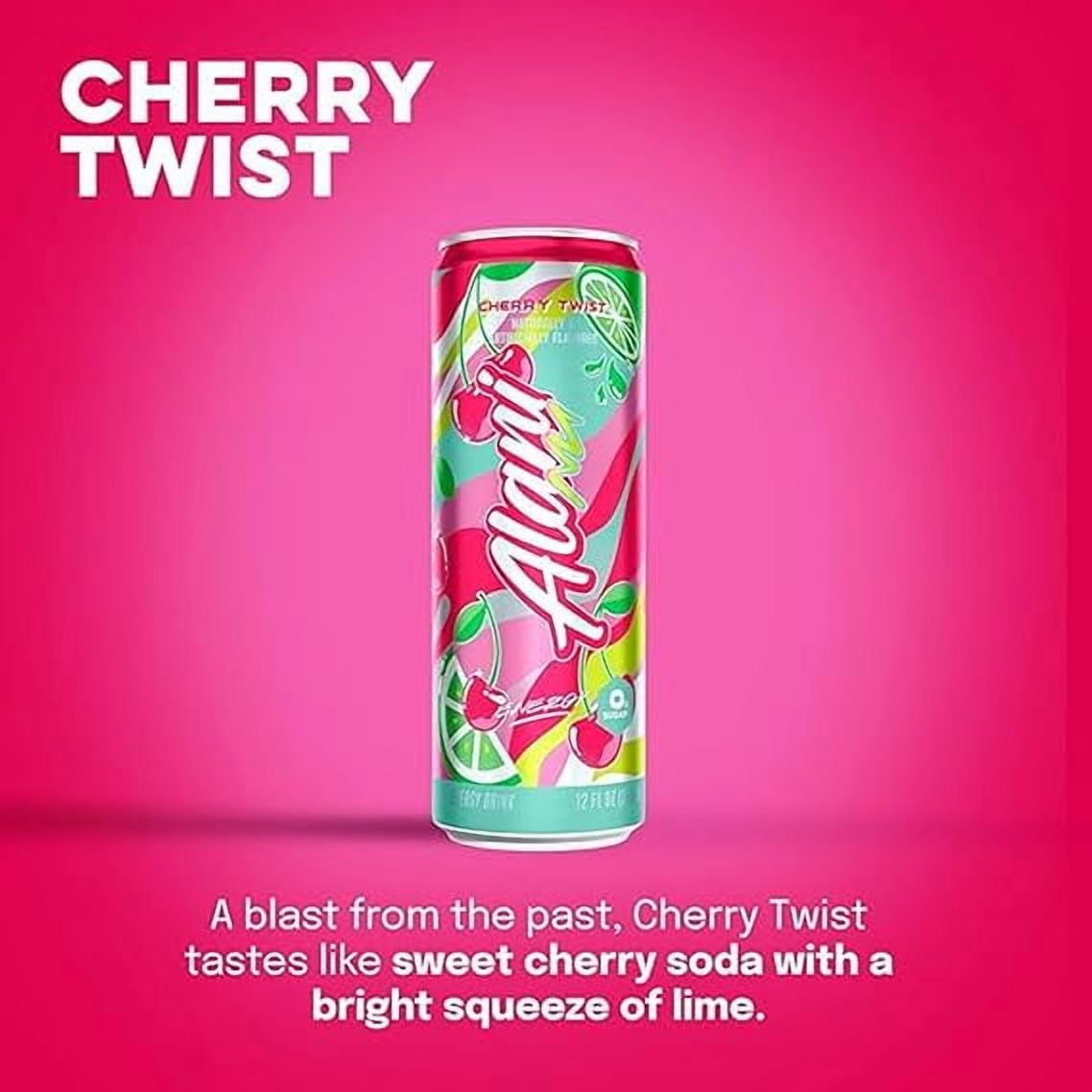 New Alani Energy Drinks, Cotton Candy, Winter Wonderland, Cherry Twist Variety Pack Sugar-Free, Low-Calorie, Energy Boost Drink 12 fl oz (Pack of 6)