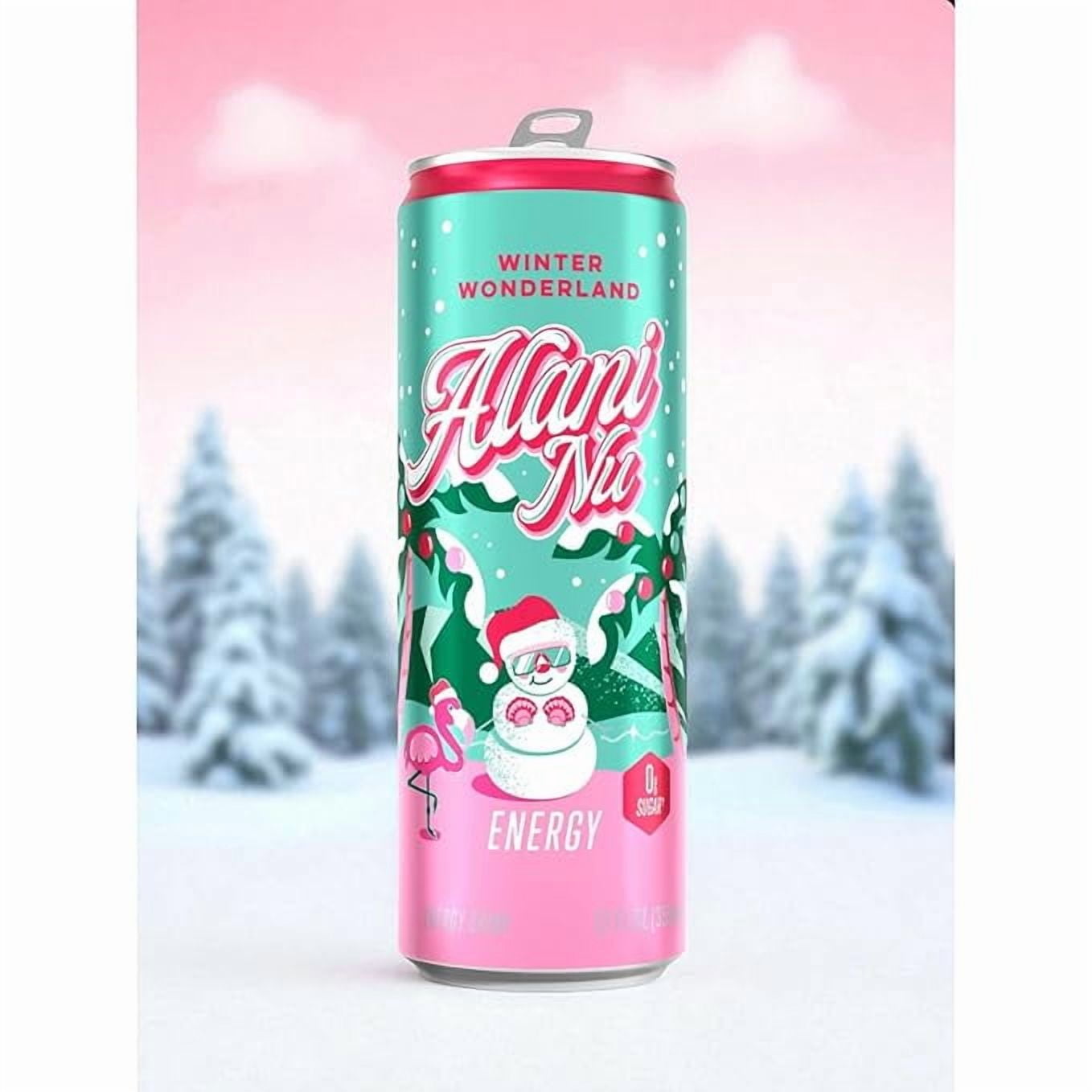 New Alani Energy Drinks, Cotton Candy, Winter Wonderland, Cherry Twist Variety Pack Sugar-Free, Low-Calorie, Energy Boost Drink 12 fl oz (Pack of 6)