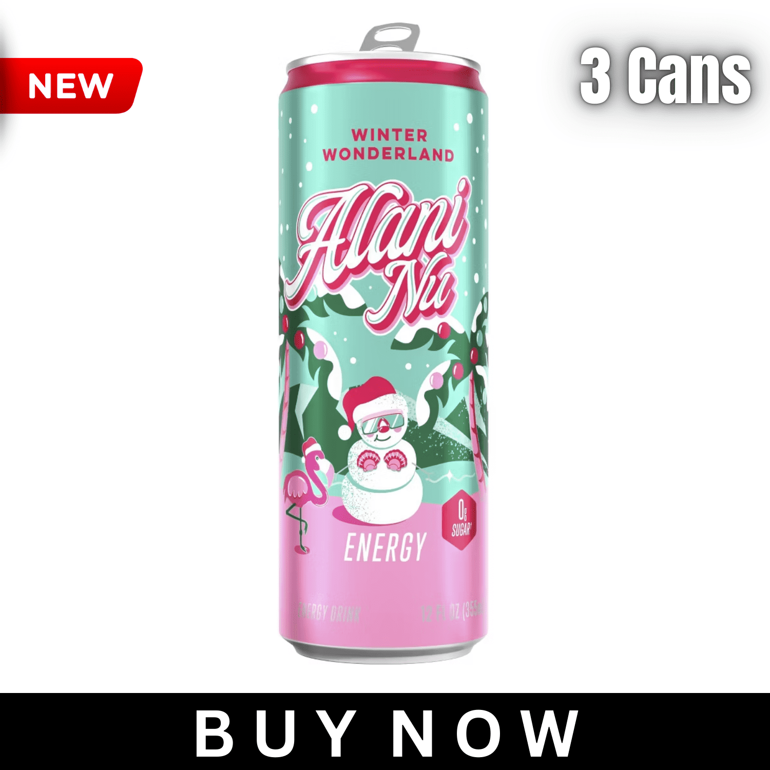 Alani Nu Winter Wonderland Energy Drink – 12 fl oz Can, 3-Pack