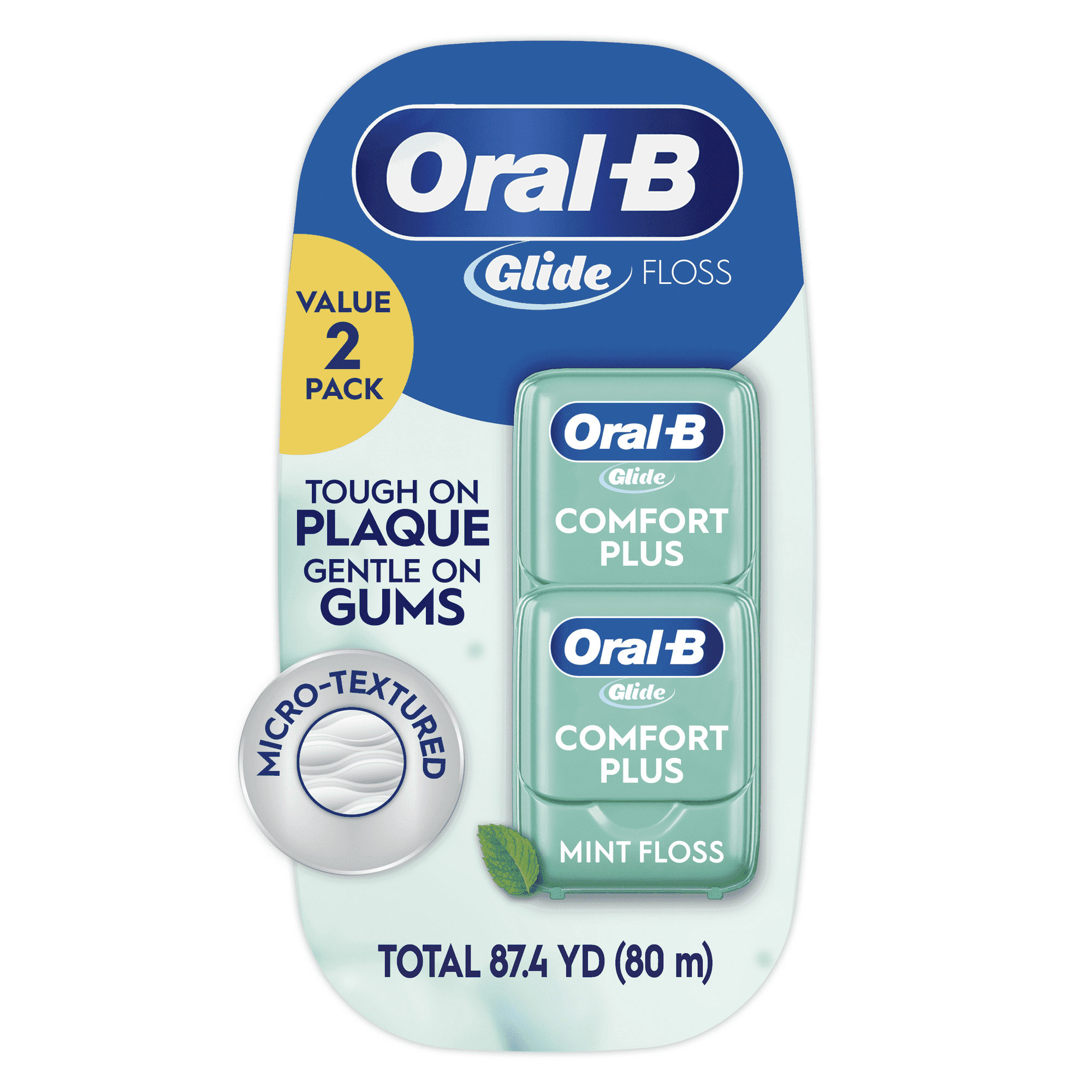 Oral-B Glide Comfort Plus Floss, Mint, Twin Pack, 87.40 Yards