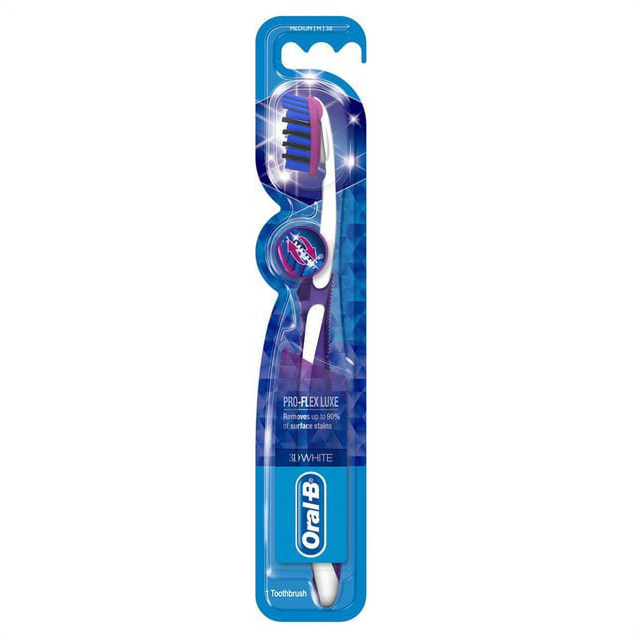 Oral-B 3D White Luxe Pro Flex 38 Medium Toothbrush - European Version NOT North American Variety - Imported from United Kingdom by Sentogo - SOLD AS A 2 PACK