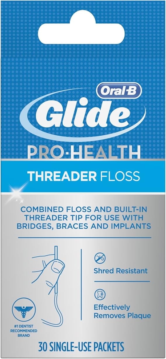 Oral-B Glide Pro-Health Dental Floss Threaders for Braces, 30 Count