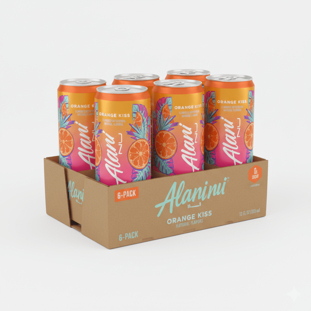 🍊 Alani Nu Energy Drink, Orange Kiss, 12 oz Cans, 6-Pack – Bright Citrus Flavor &amp; Smooth Energy Boost ⚡