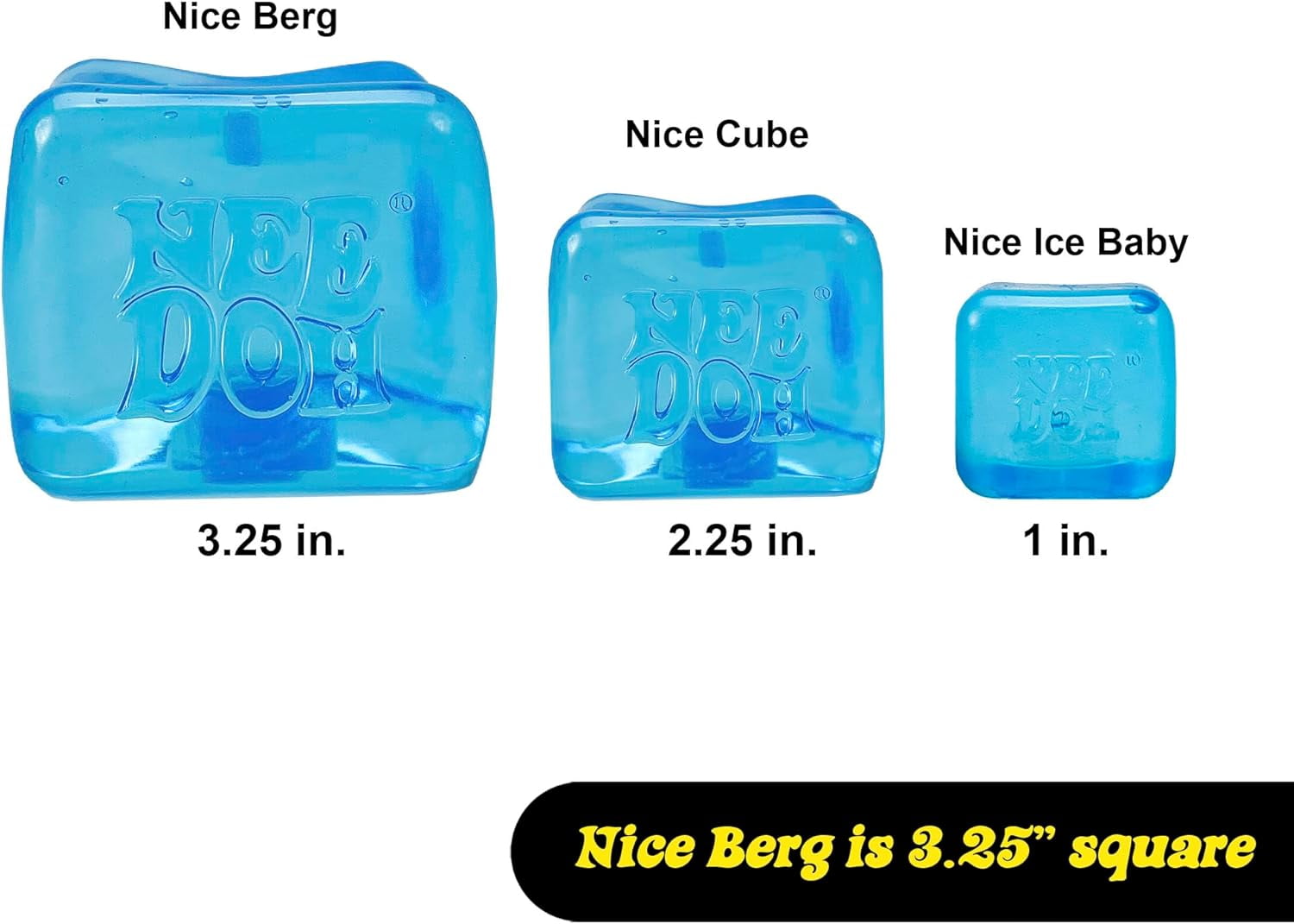 NeeDoh Nice Berg, Satisfying Square Shaped Sensory Toy, Blue, Children Ages 3+