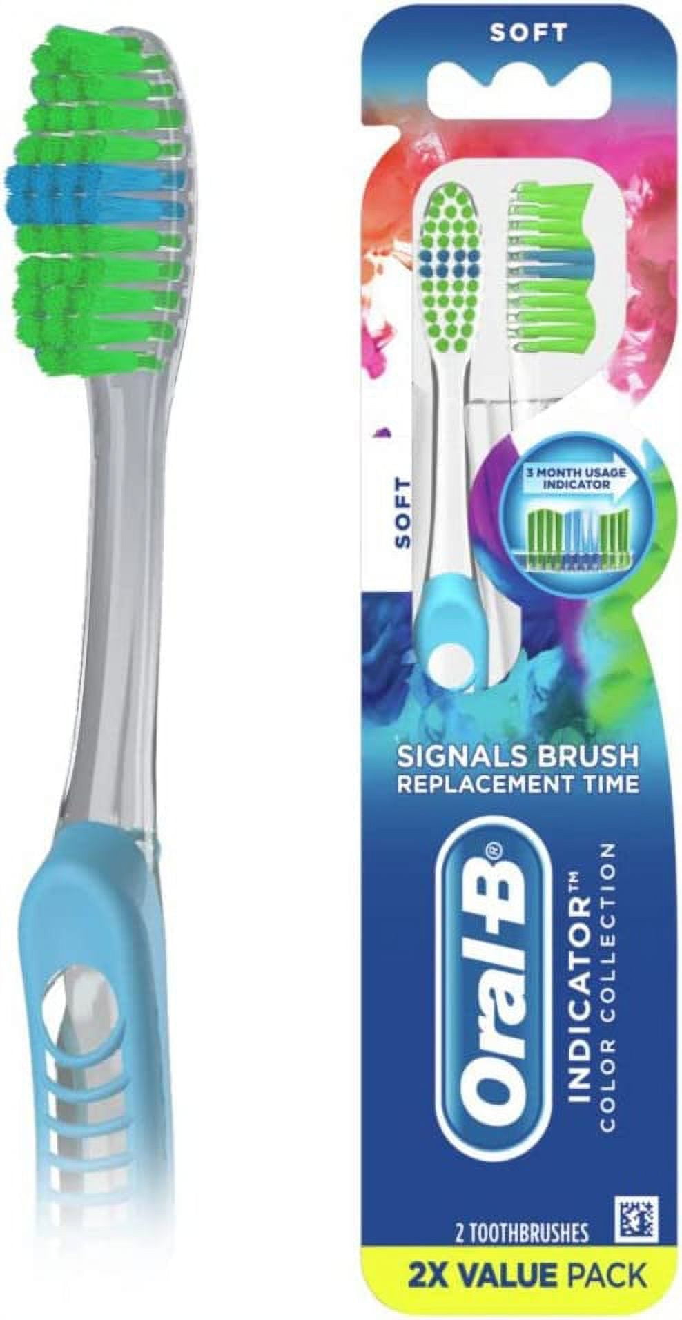 Oral-B Indicator Color Collection Toothbrushes, Soft, 2 Count