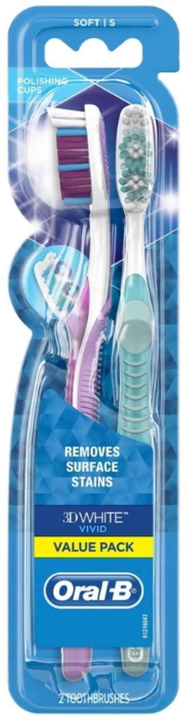 6 Pack - Oral-B Advantage 3D White Vivid Toothbrushes Soft, 2 Each
