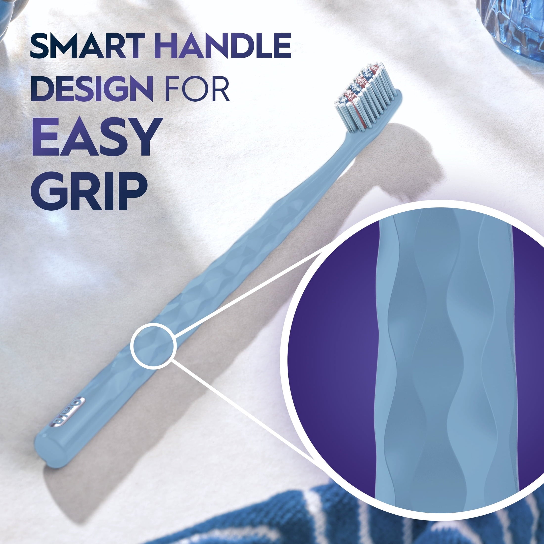 (2 pack) Oral-B Toothbrush Pro Whitening Brilliance, Medium, Sky Blue, 1 Count