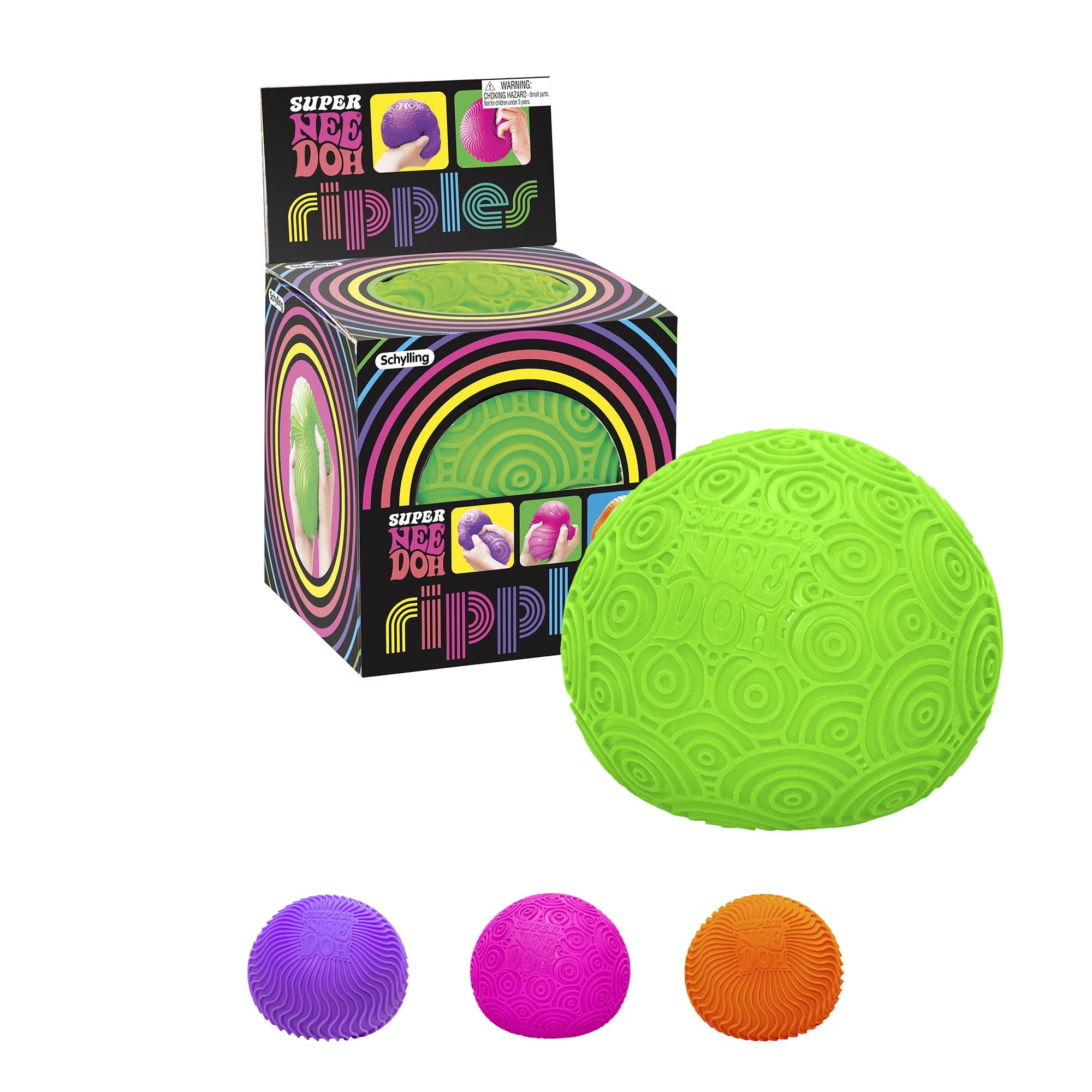 NeeDoh, Super Ripples Fidget Ball - Rubber, Novelty Toy, (1 Piece, Color May Vary), Children Ages 3+